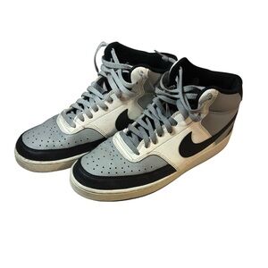 Nike Court Vision Mid Gray Black White Men's Sneakers Basketball Shoes Size 10.5